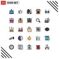 Universal Icon Symbols Group of 25 Modern Filled line Flat Colors of dumbbell install love cd car Editable Vector Design Elements