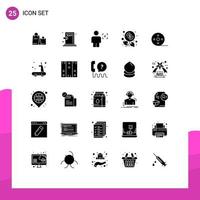 Universal Icon Symbols Group of 25 Modern Solid Glyphs of profit investment exit budget image Editable Vector Design Elements