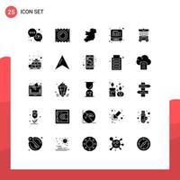 Set of 25 Modern UI Icons Symbols Signs for forklift video pregnancy recording photography Editable Vector Design Elements