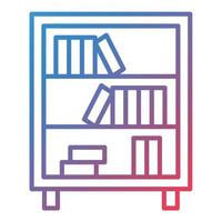 Bookshelf Line Gradient Icon vector