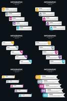 Vector 6 Infographics Pack Presentation slide template 5 Steps cycle diagrams and timelines