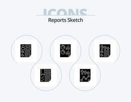 Reports Sketch Glyph Icon Pack 5 Icon Design. document. arrows. paper. report. document vector