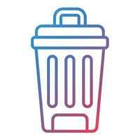 Trash Can Line Gradient Icon vector