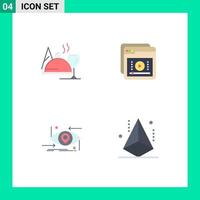 4 Universal Flat Icons Set for Web and Mobile Applications hotel online glass learning future Editable Vector Design Elements