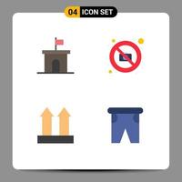 Set of 4 Modern UI Icons Symbols Signs for architecture arrows mario image transport Editable Vector Design Elements