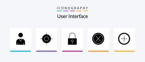 paquete de iconos de glifo 5 de interfaz de usuario que incluye usuario. interfaz. bloqueo de contraseña. usuario. interfaz. diseño de iconos creativos vector