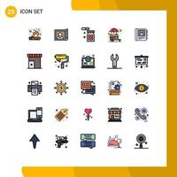 25 Creative Icons Modern Signs and Symbols of diary phone rainy shop stand Editable Vector Design Elements