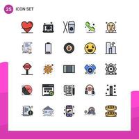 25 Creative Icons Modern Signs and Symbols of facial sign music public call Editable Vector Design Elements