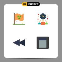 Group of 4 Flat Icons Signs and Symbols for flag light businessman time toggle Editable Vector Design Elements