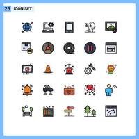 Pictogram Set of 25 Simple Filled line Flat Colors of favorite judgment devices human choice Editable Vector Design Elements