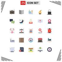 Universal Icon Symbols Group of 25 Modern Flat Colors of safety lock usability carrot food Editable Vector Design Elements