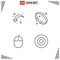 Group of 4 Filledline Flat Colors Signs and Symbols for refresh computers down left jewelry gadget Editable Vector Design Elements