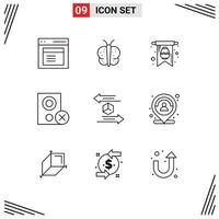 9 Universal Outline Signs Symbols of box hardware nature gadget computers Editable Vector Design Elements