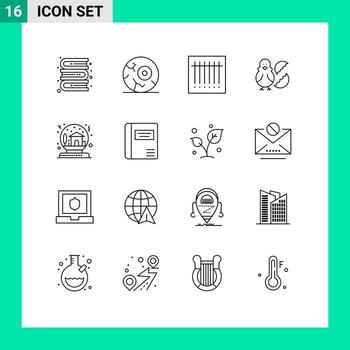 16 concepto de esquema para sitios web móviles y aplicaciones código de tazón de regalo feliz pascua elementos de diseño vectorial editables vector