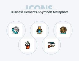 Business Elements And Symbols Metaphors Line Filled Icon Pack 5 Icon Design. navigator. travel. paper plane. map pointer. guide vector