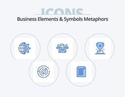 Business Elements And Symbols Metaphors Blue Icon Pack 5 Icon Design. cup. manager. paper. user. business vector