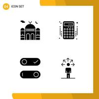 Pack of creative Solid Glyphs of mosque control moon accounts toggle Editable Vector Design Elements