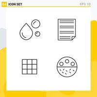 Modern Set of 4 Filledline Flat Colors Pictograph of fatty acid report natural oil document gallery Editable Vector Design Elements