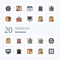 20 Ecommerce Line Filled Color icon Pack like from commerce discount cart e vector