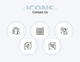 Contact Us Line Icon Pack 5 Icon Design. call. email. letter. contacts. missing vector