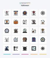 paquete de iconos llenos de 25 líneas de halloween creativo como icono web. Víspera de Todos los Santos. dólar. dulce icono. Víspera de Todos los Santos vector