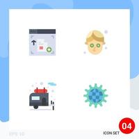 4 Thematic Vector Flat Icons and Editable Symbols of interface global cucumber camper develop Editable Vector Design Elements