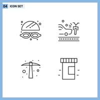 User Interface Pack of 4 Basic Filledline Flat Colors of goggles job accident crash medical Editable Vector Design Elements