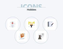 hobbies flat icon pack 5 diseño de iconos. . escribe. pasatiempo. pasatiempo. pasatiempo vector