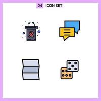 Set of 4 Modern UI Icons Symbols Signs for podium location cancer day customer travel Editable Vector Design Elements