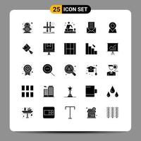 Group of 25 Solid Glyphs Signs and Symbols for interface email scale communication spa Editable Vector Design Elements