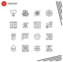 Modern Set of 16 Outlines and symbols such as skill management hr human science Editable Vector Design Elements