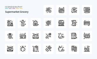 25 Grocery Line icon pack vector