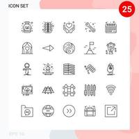 25 iconos creativos signos y símbolos modernos de dieta saludable apoyo árbol servicio madre elementos de diseño vectorial editables vector