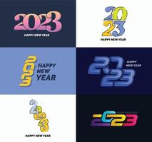 Big Set of 2023 Happy New Year logo text design 2023 number design template vector