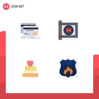 Pictogram Set of 4 Simple Flat Icons of banking pen debit hospital education Editable Vector Design Elements