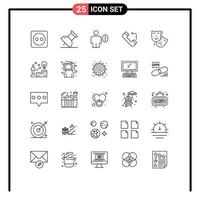 Set of 25 Modern UI Icons Symbols Signs for theater masks body acting call Editable Vector Design Elements