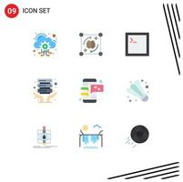 9 Creative Icons Modern Signs and Symbols of love chat storming shared internet hosting Editable Vector Design Elements