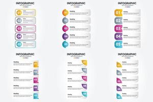 ilustración vectorial infografía conjunto de diseño plano para folleto publicitario y revista vector