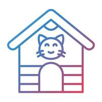 icono de gradiente de línea de casa de mascotas vector