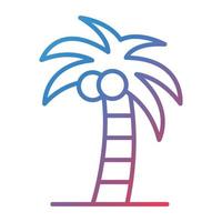 Coconut Tree Line Gradient Icon vector