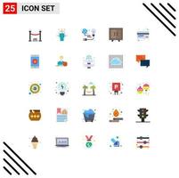 Modern Set of 25 Flat Colors and symbols such as credit card interior protection furniture bulb Editable Vector Design Elements