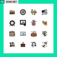 16 Creative Icons Modern Signs and Symbols of communication space analytics comet report Editable Creative Vector Design Elements