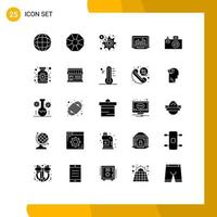 25 Creative Icons Modern Signs and Symbols of design camera gear statistics analytics Editable Vector Design Elements