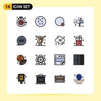 Universal Icon Symbols Group of 16 Modern Flat Color Filled Lines of choreography messages ui conversation post Editable Creative Vector Design Elements