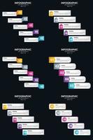 Vector 6 Infographics Pack Presentation slide template 5 Steps cycle diagrams and timelines