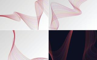 Collection of geometric minimal lines pattern set vector