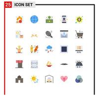 Modern Set of 25 Flat Colors and symbols such as mobile account account security earth roi investment Editable Vector Design Elements