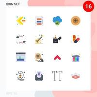 Pictogram Set of 16 Simple Flat Colors of gossip communication cloud buzz more Editable Pack of Creative Vector Design Elements