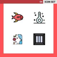 Set of 4 Modern UI Icons Symbols Signs for beach arch sea form wedding Editable Vector Design Elements