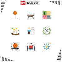 Universal Icon Symbols Group of 9 Modern Flat Colors of man employee math abilities light Editable Vector Design Elements